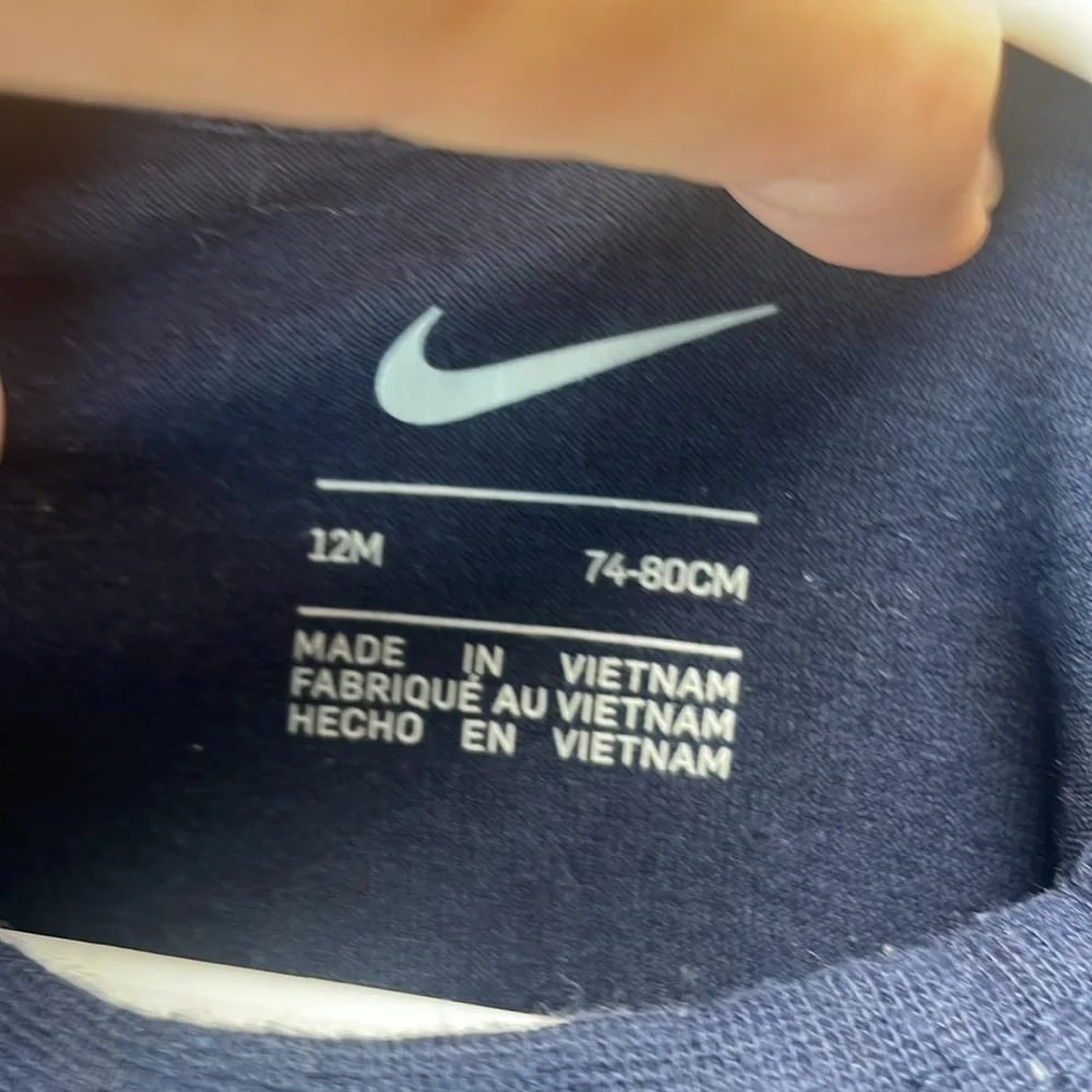 Nike Navy Blue Baby Onesie‎ with White Logo